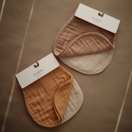 Mushie Monddoekje Set Blush/Fog 2st koop je bij Babywinkel