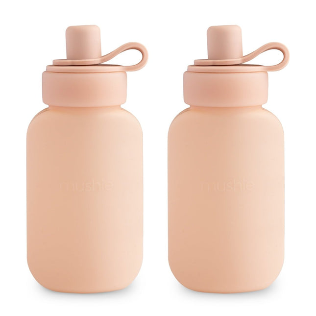 Mushie Drinkfles Silicone Puree Pouch Blush 2 Pack koop je bij Babywinkel