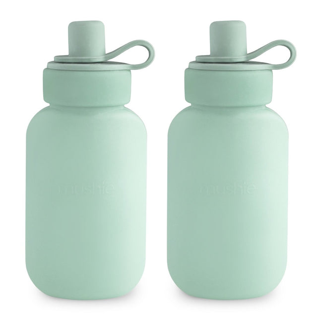 Mushie Drinkfles Silicone Puree Pouch Cambridge Blue 2 Pack koop je bij Babywinkel