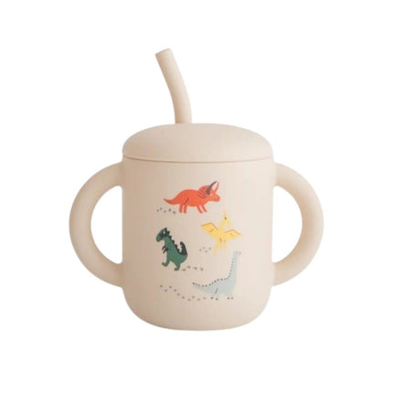Mushie Silicone Training Cup met rietje Dino koop je bij Babywinkel