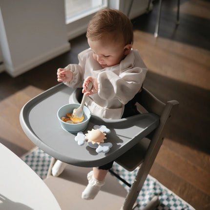 Mushie Slabbetje Lange Mouwen Fog koop je bij Babywinkel