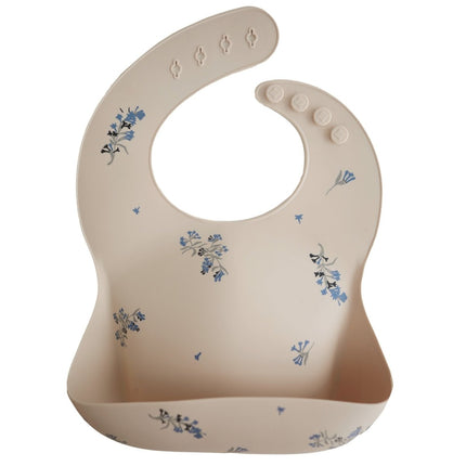 Mushie Slabbetje Silicone Lilac Flowers koop je bij Babywinkel