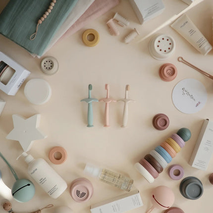 Mushie Tandenborstel Cambridge Blue koop je bij Babywinkel