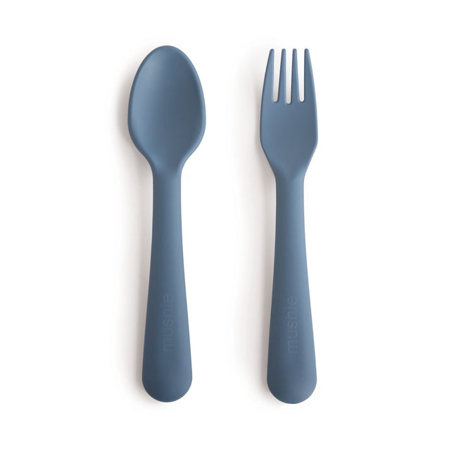 Mushie - Vork & Lepel - Twilight Blue koop je bij Babywinkel
