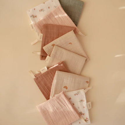 Mushie Washandje Pink Flowers 5St koop je bij Babywinkel