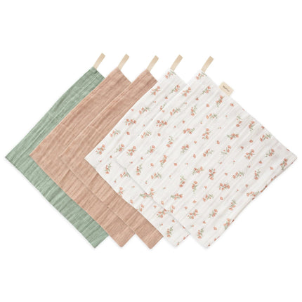 Mushie Washandje Pink Flowers 5St koop je bij Babywinkel