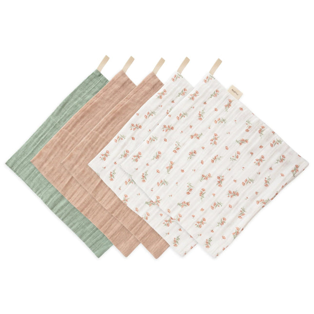 Mushie Washandje Pink Flowers 5St koop je bij Babywinkel
