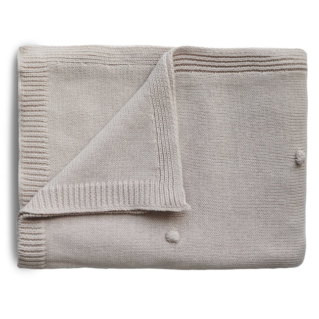 Mushie Wiegdeken Textured Dots Off White Melange koop je bij Babywinkel