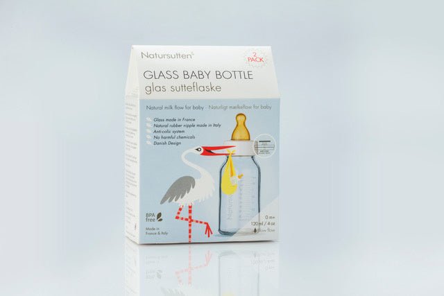 Natursutten Babyfles Glas Set 120Ml 2 delig koop je bij Babywinkel
