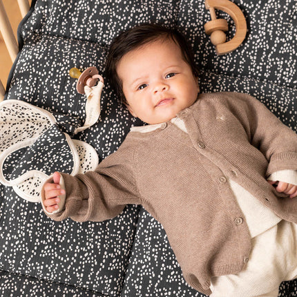 Noppies Fancy Dot jersey boxkleed omkeerbaar Forged Iron 75x95cm koop je bij Babywinkel