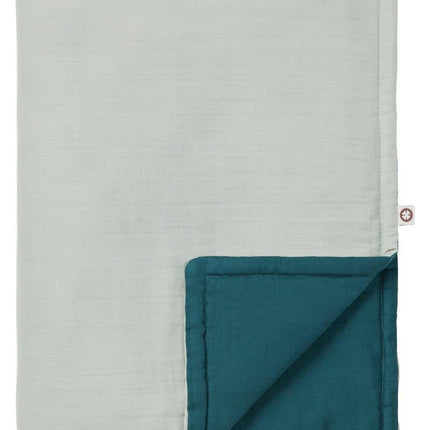 Noppies Wiegdeken Gevuld Mousseline Omkeerbaar Puritan Gray 75x100cm koop je bij Babywinkel