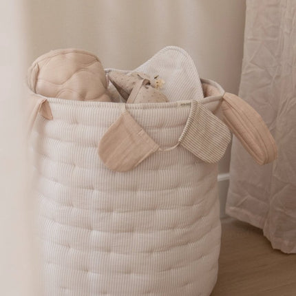 Little Dutch Opbergmand Pure Soft Beige Stripe Groot koop je bij Babywinkel