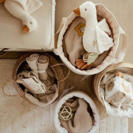 Little Dutch Opbergmand Pure Soft Beige Stripe Groot koop je bij Babywinkel