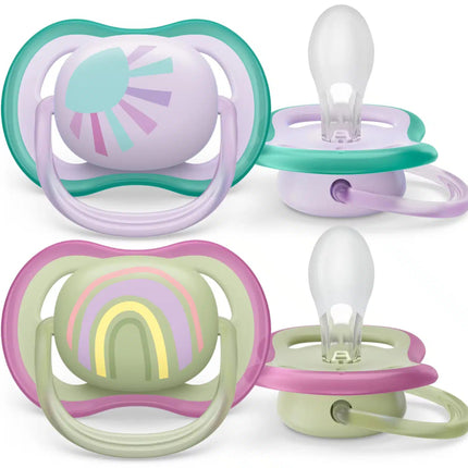 Philips Avent Fopspeen +0 Maanden Air Zon/Regenboog Girl koop je bij Babywinkel