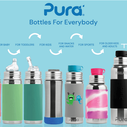 Pura Thermosfles Rvs 260 Ml Tuitspeen Moss Sleeve koop je bij Babywinkel