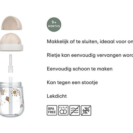 Mepal Rietjesbeker Mio Sunshine & Rainbow 300 Ml koop je bij Babywinkel
