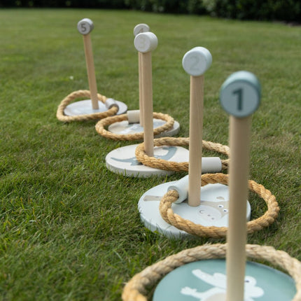 JeP Kids Houten Speelgoed Ring Gooien Taupe/Green koop je bij Babywinkel
