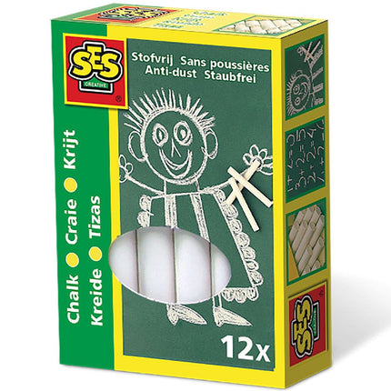 SES Creative Krijtjes Wit 12 Stuks koop je bij Babywinkel