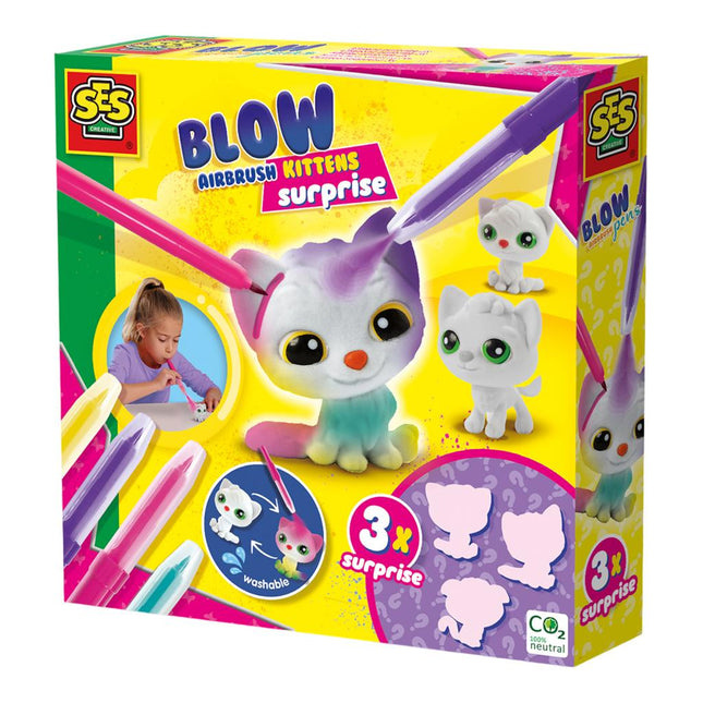 SES Creative Knutselpakket Blow Airbrush Pens Katjes koop je bij Babywinkel