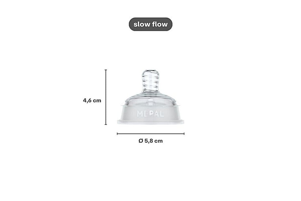 Set flesspeen Mepal Mio 2 - delig slow flow - transparant koop je bij Babywinkel