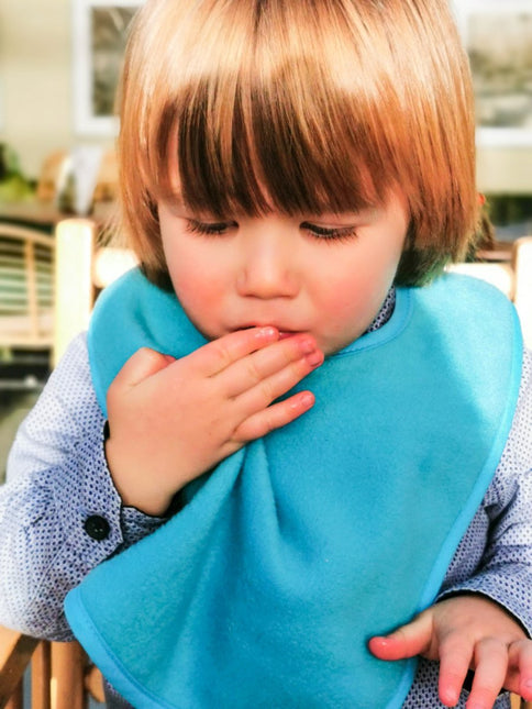 Silly Billyz Slabbetje Fleece Large Dusty Blue koop je bij Babywinkel