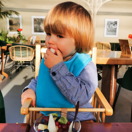 Silly Billyz Slabbetje Fleece Large Dusty Blue koop je bij Babywinkel