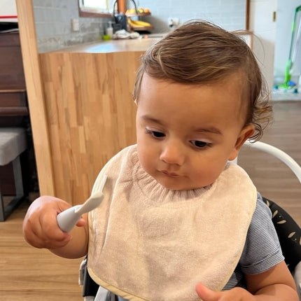 Silly Billyz Slabbetje Large White Sand koop je bij Babywinkel