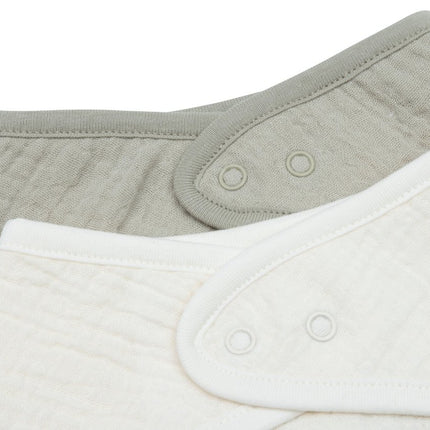 Jollein Slabbetje Olive Green/Oatmeal - 2 Stuks koop je bij Babywinkel