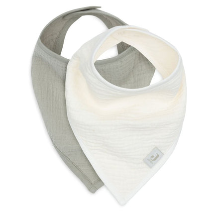 Jollein Slabbetje Olive Green/Oatmeal - 2 Stuks koop je bij Babywinkel