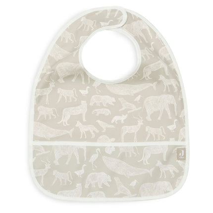 Jollein Slabbetje Waterproof Animals Olive Green 2 Stuks koop je bij Babywinkel
