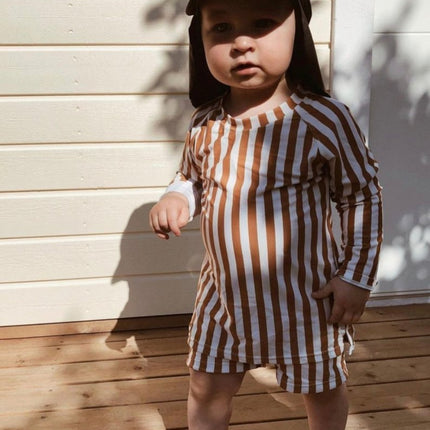 Slipstop UV Shirt Cognac Stripe koop je bij Babywinkel