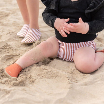 Slipstop Zwembroek Kind Cognac Stripe Meisje koop je bij Babywinkel
