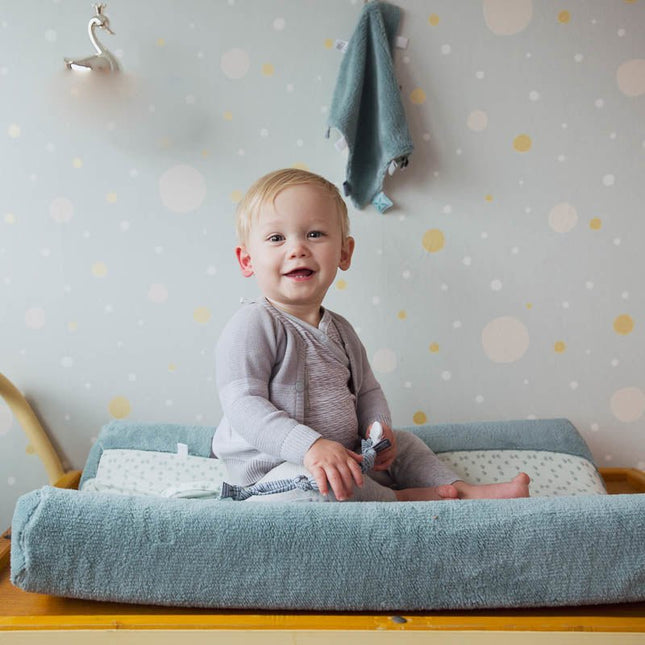 Snoozebaby Aankleedkussenhoes Happy Dressing Gray Mist 45x70cm koop je bij Babywinkel