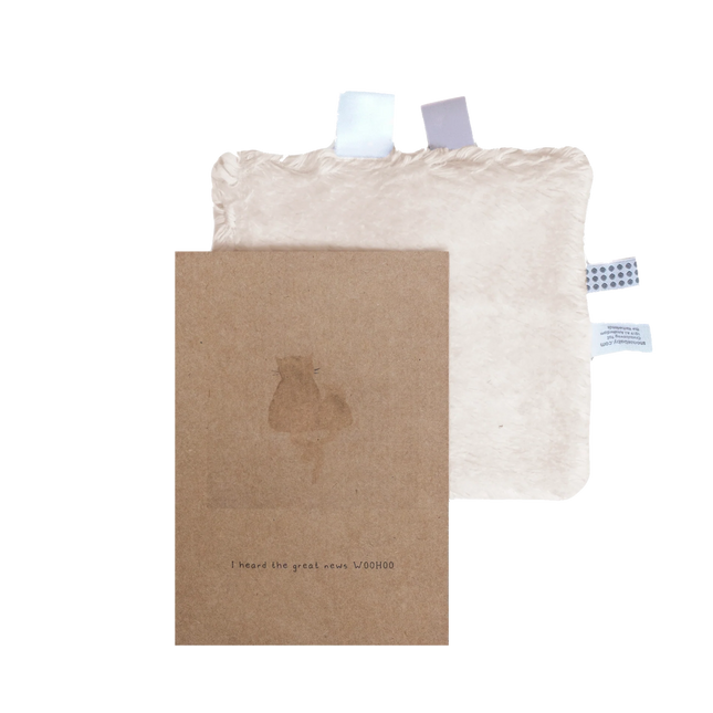 Snoozebaby Giftset Knuffeldoekje en Geboortekaartje Peach Blush koop je bij Babywinkel