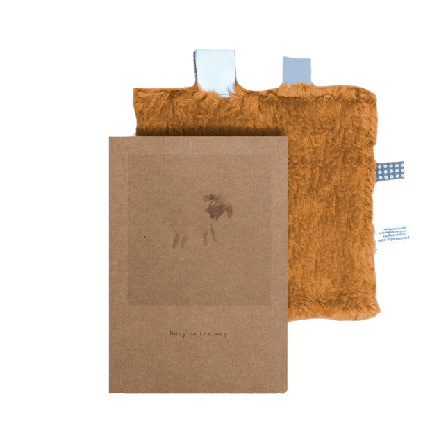 Snoozebaby Giftset Knuffeldoekje en Geboortekaartje Toffee koop je bij Babywinkel