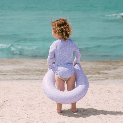 Swim Essentials Badpak Kind Lila Leopard Lange Mouwen Ruffles koop je bij Babywinkel