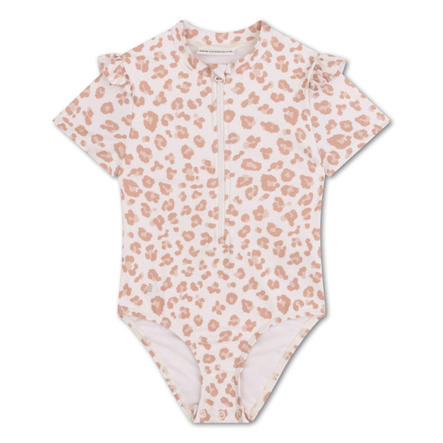 Swim Essentials Uv Zwempak Beige Leopard Rashguard Ruffle koop je bij Babywinkel