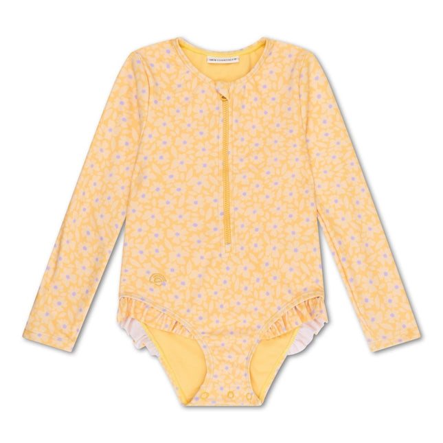 Swim Essentials Uv Zwempak Florish Yellow Rashguard Ruffle koop je bij Babywinkel