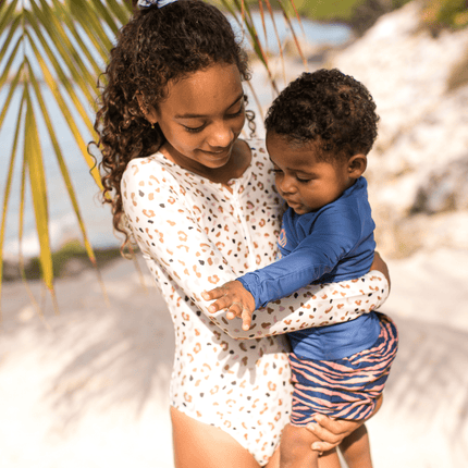 Swim Essentials Uv Zwempak Panterprint Off White Kahki koop je bij Babywinkel