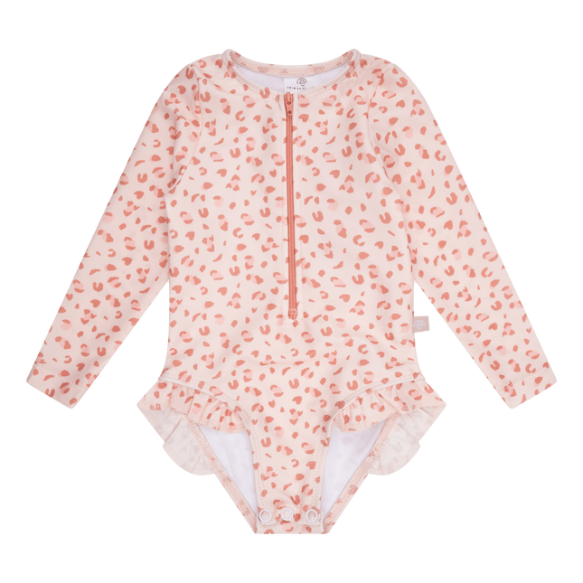 Swim Essentials Uv Zwempak Panterprint Old Pink Ruffle koop je bij Babywinkel