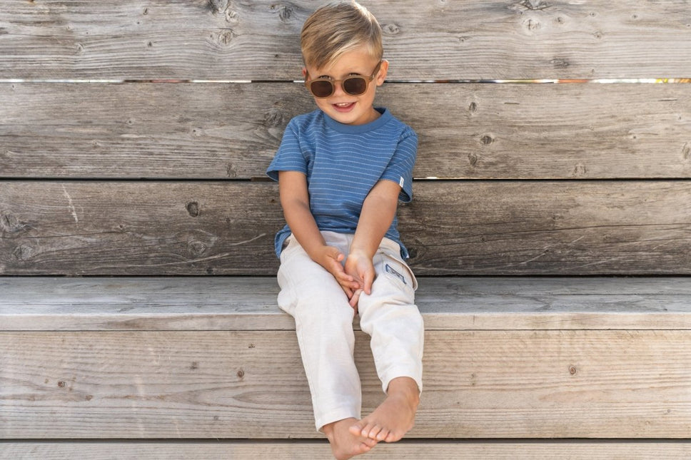 T-shirt korte mouw Indigo stripe koop je bij Babywinkel