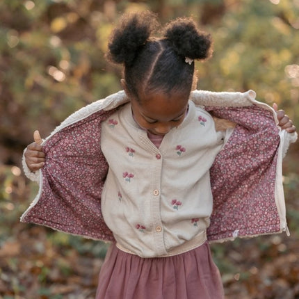 Little Dutch Baby Vestje Teddy Sand Bloemen koop je bij Babywinkel