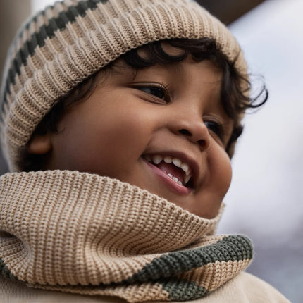 Little Dutch Babymutsje Stripe Warm Taupe