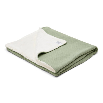 Little Dutch Wiegdeken Pure Sage Gebreid Fleece koop je bij Babywinkel