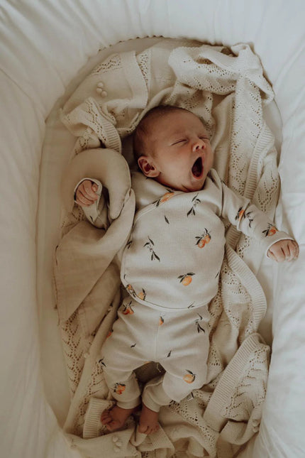 Yumi Baby Overslag Shirt Baby Beige Oranges koop je bij Babywinkel