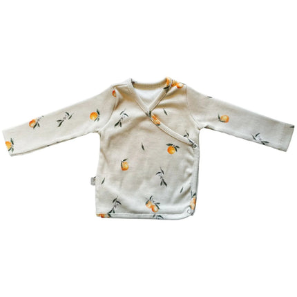 Yumi Baby Overslag Shirt Baby Beige Oranges koop je bij Babywinkel
